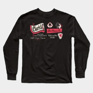 Vintage Clark's Better Restaurants Seattle Long Sleeve T-Shirt